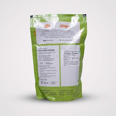 Vellanki Foods Ginger Pickle Without Garlic